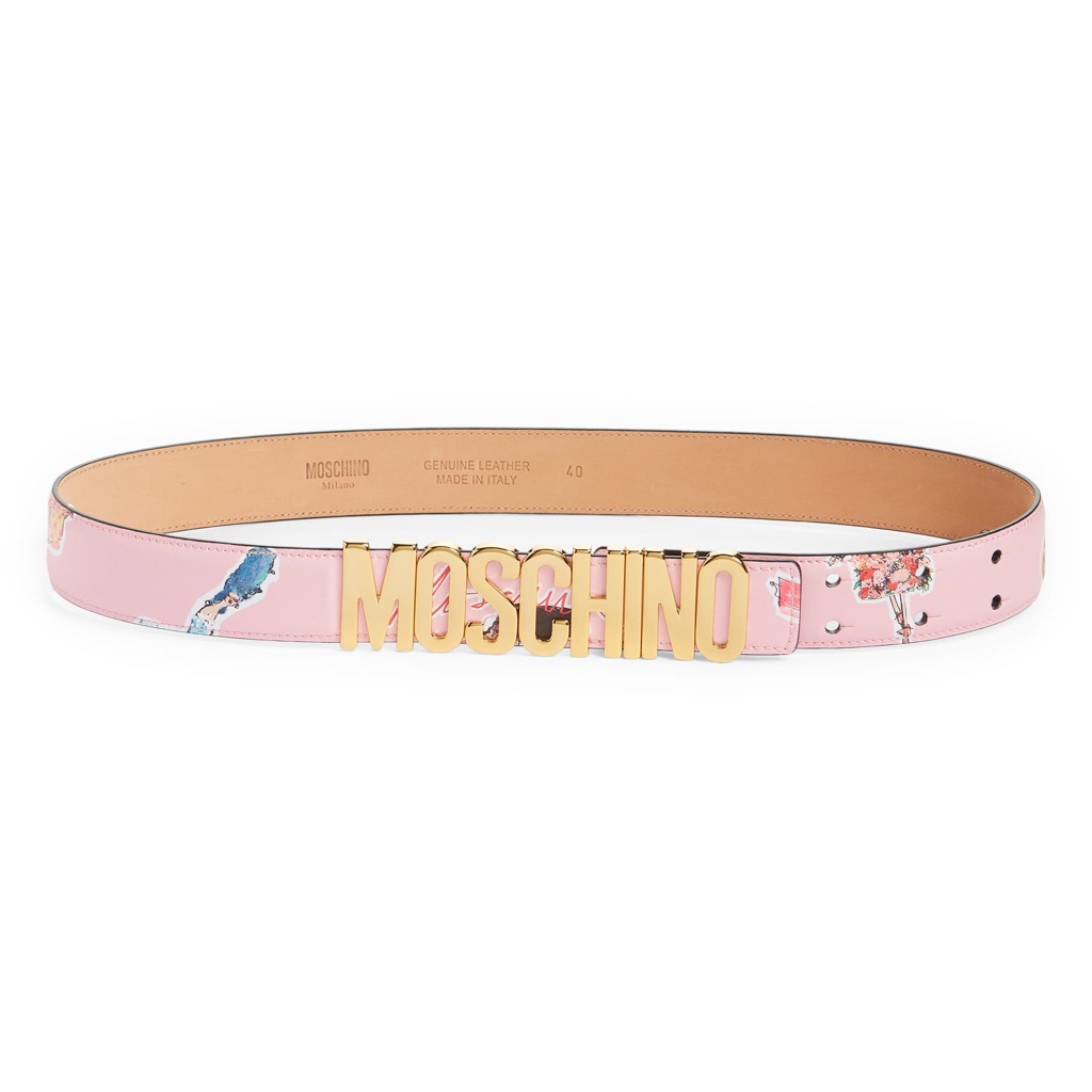 Moschino Fantasy Illustrations Leather Belt